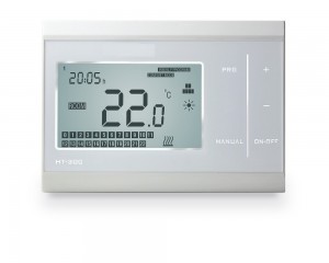 Smart electronic wireless touch screen thermostat for room heating