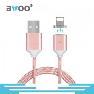 BWOO Colorful Nylon Braided Magnetic USB Data Charging Cable with Lightning Micro Type-C Pin