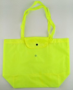 light yellow color 190T Polyester gift folding shopping bags vest bags T-shirt bags waistcoat pocket