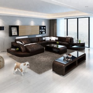 New European Design Hot Modern Big Yellow Leather sofa
