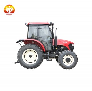 A 110-horsepower agricultural tractor with a plough