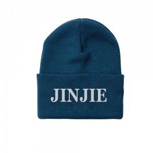 Embroidery Crown Hat Cap navy blue Outdoor Caps Plain Knitted Cotton beanies