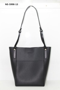 Black Leather Tote Bag/bucket bag