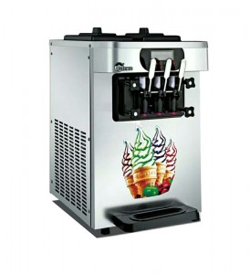 R410 Commercial Refrigerator Freezer Desk / Table Top Soft Ice Cream Machine With Three Flavors