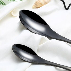 2019 New Design High Quality Black Gold Plated Cutlery for Promotion
