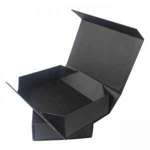 Folding Cardboard Display Gift Box Template Spring Canada Full Matte Black Folding Box With Magnetic Closure