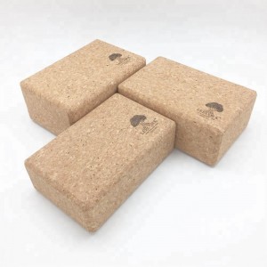 Hot sale big cork grains custom printed cork yoga block
