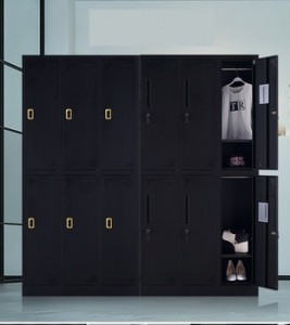 Low Price 2 Door Steel Bedroom Wardrobe Design / Metal Clothes Cabinets