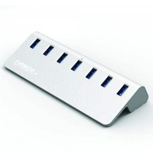 Hot sale aluminum usb 3.0 7 ports usb hub with power adapter cable