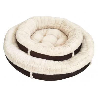 Goodluckpet Large Round Washable Dog Snuggle Beds