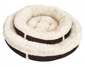 Goodluckpet Large Round Washable Dog Snuggle Beds