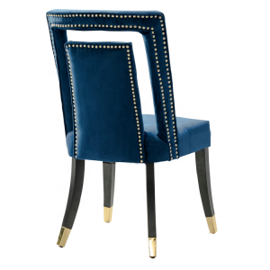 2019 year modern factory dingzhi furniture latest design copper nail velvet hollow dining chair