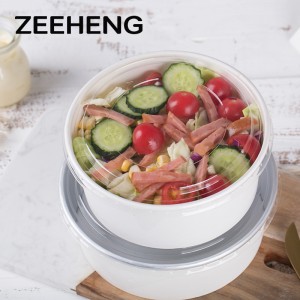 Food grade factory directly sale white paper bowl for salad soup