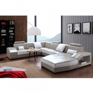 New modern design large sectional leather sofa set 7 seater model picture,luxury living room house furniture l shaped sofa