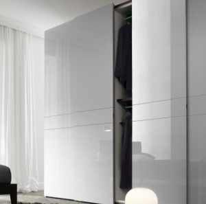 China wholesale High Glossy Decorative sliding door white Acrylic Wardrobe