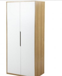 melamine particle board two door white bedroom wardrobe