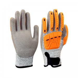 Pu Coated Impact Resistant Glove tpr Work Mechanic Safety Glove Anti Impact Glove