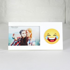 Smile customized laser print home decorative wooden photo frame