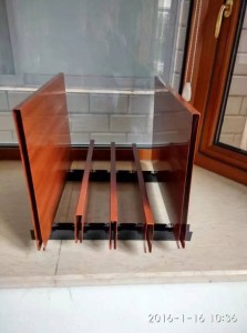 Wood grain aluminum square pass