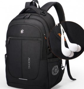 AOKING Durable men casual Lightweight Waterproof mochilas backpack rucksack 19 inch laptop bag black laptop Backpack