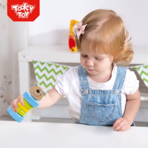 Wooden safe material baby bear rattle learning toys Wooden safe material baby bear rattle learning toys