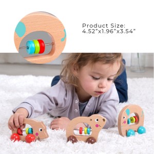 Wooden Cute Animal Roller Elephant Infant toy
