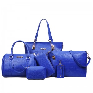 newest top 10 brand fashion luxury high quality ladies handbag lady 6 Pieces pu leather tote bags set women purse hand bags on sale