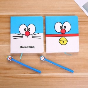 Doraemon Kawaii Notebook with 3D Cap Pen Cute Stationery Set For Kid