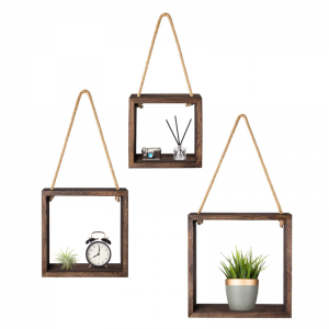 wood wholesale hanging wall rustic mount shelf set of 3,for Bedroom, Living Room,plants pot