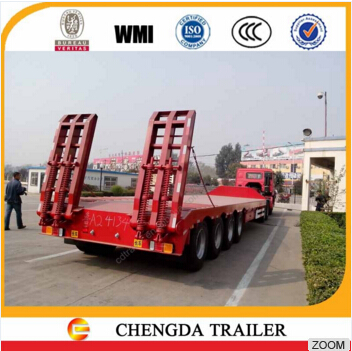 80ton 100ton low bed truck trailer 4 axle semi trailer for sale