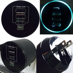 Portable USB Charger 51W 3 Smart port 1 Type-C Wall Charger Portable USB Charger 51W 3 Smart port 1 Type-C Wall Charger