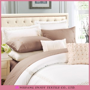 Cotton/Polyester Stripe Full Bed Sheet Set