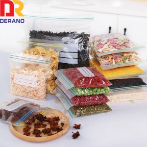 Air proof transparent food packing reclosable zipper polythene bag stand up double zip lock pouch bag