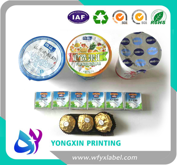 aluminized high quality printing yogurt labels