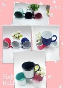 Round handle and love handle Sublimation ceramic Magic mug