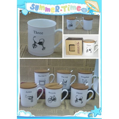 Fashion design like bamboo joint frosted ceramic mug