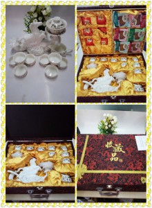 Fully automatic ceramic chinese gongfu tea sets  tea and the moon cakes as present at Mid-Autumn festival