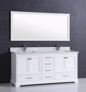 Modern double sink bathroom vanity cabinet with marble countertop Modern double sink bathroom vanity cabinet with marble countertop