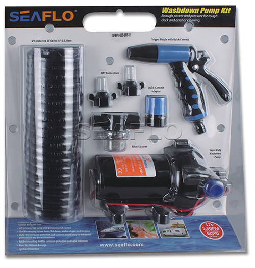 Seaflo 24V 5.0gpm 70psi DC Washdown Pump Kit /Marine Fittings