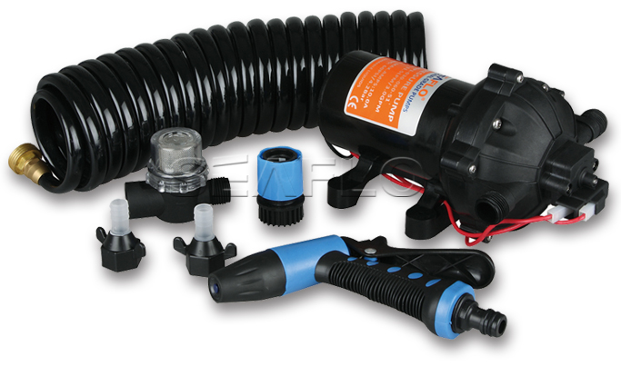 Seaflo 24V 5.0gpm 70psi DC Washdown Pump Kit /Marine Fittings