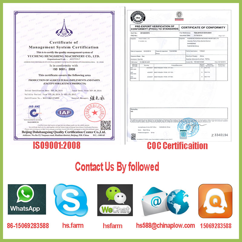 Trailed Hydraulic Type Disc Harrow for Ractor Machinery Yto Tractor