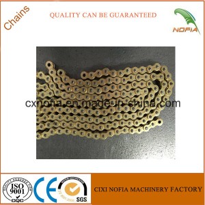 Industrial Gold Colored Copper Plating 428h 520h Transmission Motorcycle Chain