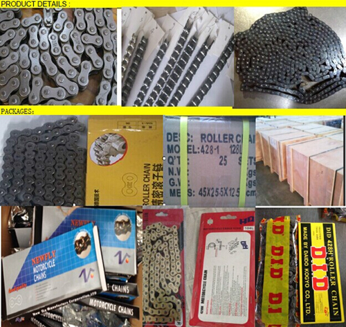 Industrial Gold Colored Copper Plating 428h 520h Transmission Motorcycle Chain