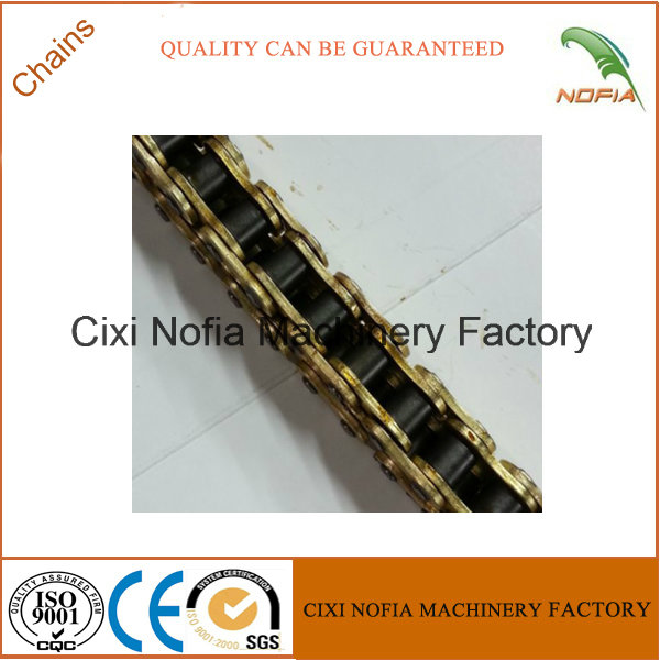 Industrial Gold Colored Copper Plating 428h 520h Transmission Motorcycle Chain