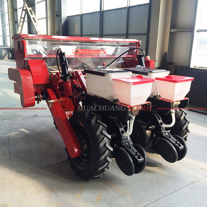 2 Rows Air Suction Corn Seeder Maize Planter with Fertilizer Seed Drill