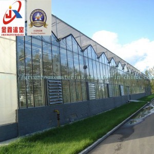 Glass Greenhouse Used for Flower Growing with Steel Structure