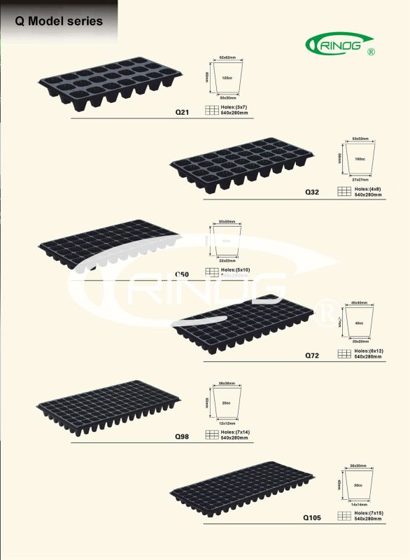 Plastic seedling trays for nursery