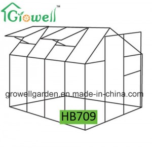 2.1m*2.8m Polycarbonate and Alu. Frame Hobby Greenhouse (HB709)