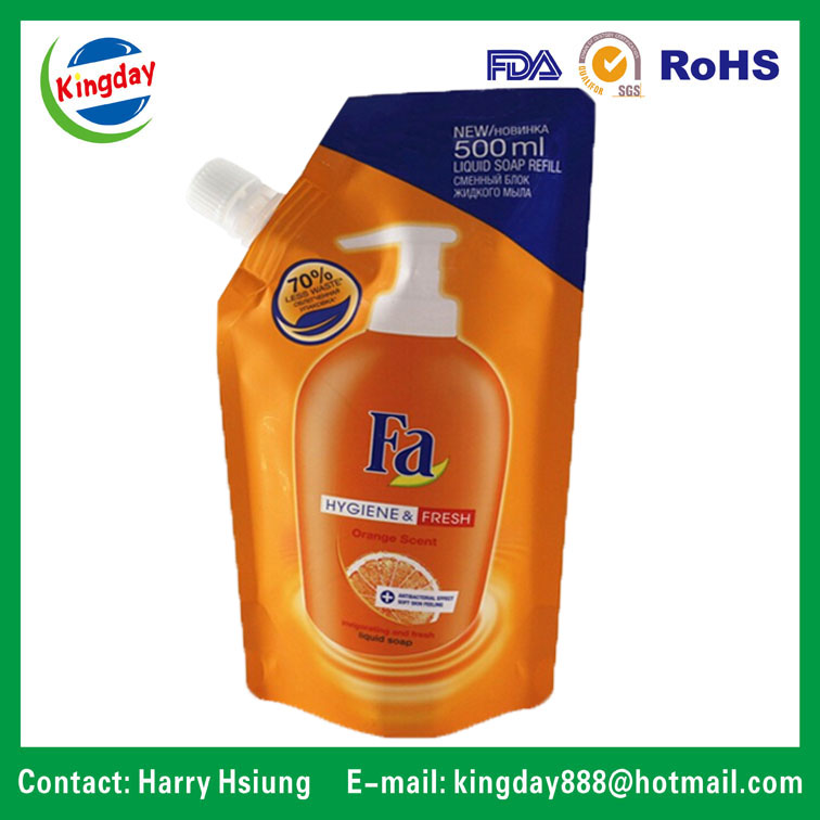 Plastic Liquid Standup Spout Pouch for Fruit Juice Packaging Bag