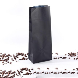 Flat Bottom Gusset Stand up Black Matte Aluminum Laminated Coffee Pouch with Zip Lock/Plastic Packing Bag with Ziplock (ML-E18)